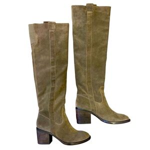BCBG Generation Women’s Brown/Tan Over the Knee Pull-Up Suede Boots Size: 7.5
